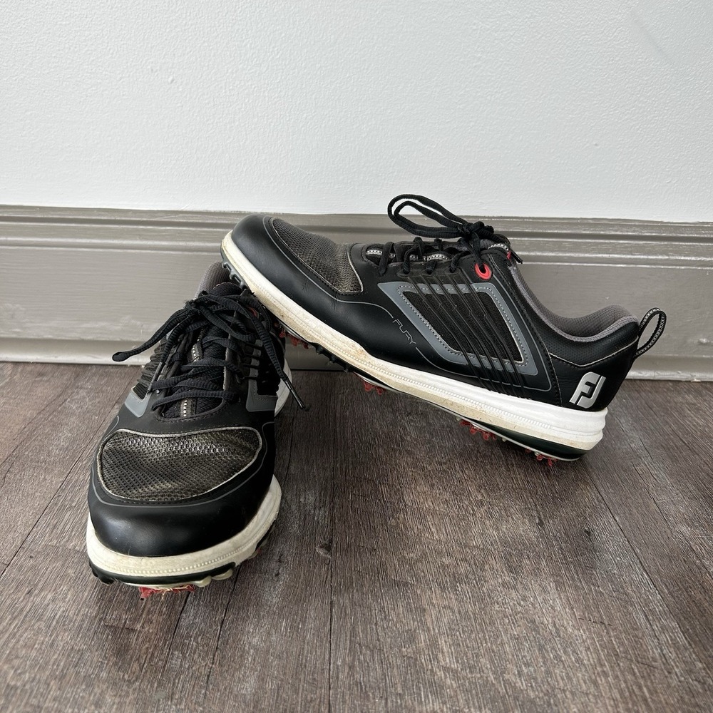 FootJoy (Mens 10 M) Black Golf Shoes Fury Spiked 51103 Athletic Lace Up Sneakers